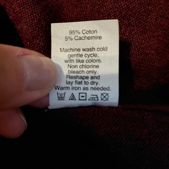 J Crew Cotton Cashmere Mens Crewneck Maroon Sweater - Picture 6 of 6